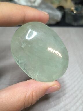 #67 Green Fluorite Palm Stone with UV Glow | 2" 2.7oz Polished Crystal